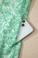 Pink Floral Print Color Block Patchwork V Neck Short Sleeve Midi Dress