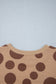 Khaki Polka Dot Long Sleeve Top Drawstring Relaxed Pants Set