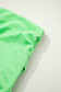 Green Solid Color Puffy Loose Top Drawstring Shorts 2pcs Outfit