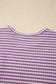 Brown Stripe Breathable Textured Knit Short 2pcs Set
