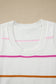 White Stripe Round Neck Knitted Sweater Tank