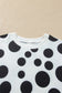 Khaki Polka Dot Long Sleeve Top Drawstring Relaxed Pants Set