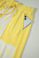 Yellow Color Block Patchwork Polka Dot Wide Leg Pant Set