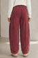 Racing Red Elastic Waist Drawstring Corduroy Casual Pants
