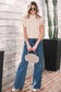 Jet Stream Cable Knit Turtleneck Ruffled Short Sleeve Sweater