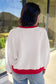 Beige Color Block Trim Merry Slogan Pullover Sweatshirt