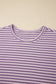 Brown Stripe Breathable Textured Knit Short 2pcs Set