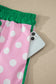 Pink Polka Dot Contrast Edge Casual Short Set