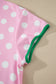 Pink Polka Dot Contrast Edge Casual Short Set