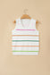 White Stripe Round Neck Knitted Sweater Tank