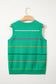 White Stripe Round Neck Knitted Sweater Tank