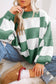 Dark Brown Checkered Bishop Sleeve Sweater