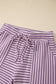 Brown Stripe Breathable Textured Knit Short 2pcs Set