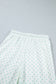 Pink Polka Dot Patchwork Colorblock Long Sleeve Casual Two Piece Pants Set
