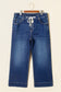 Blue Acid Wash Contrast Lace-up Plus Size Jeans