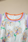 White Floral Print Color Block Trim Belted Sleeveless Maxi Dress
