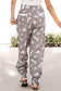 Khaki Western Cactus Cowgirl Hat Boot Printed Vintage Drawstring Jogger Pants