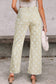 Sky Blue Polka Dot Print Raw Hem Shift Jeans