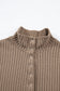 Casual Solid Color Textured Snap Button Collared Baggy Top