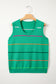 White Stripe Round Neck Knitted Sweater Tank
