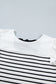 White Stripe Contrast Knot Back Ruffle Trim Tank Top