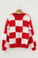 Dark Brown Checkered Bishop Sleeve Sweater