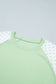Pink Polka Dot Patchwork Colorblock Long Sleeve Casual Two Piece Pants Set