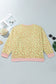 Brown Plus Size Leopard Print Contrast Polka Dot Trim Long Sleeve Top