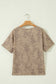 Khaki Leopard Retro Studded Star Patch Loose Tee