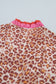 Khaki Leopard High Waist Ruffled Colorblock Trim Short Dress