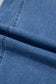 Beau Blue Solid Patchwork Grommet Tie Waist Loose Ankle-Length Jeans