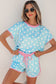 Pink Polka Dot Contrast Edge Casual Short Set