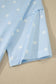 White Exposed Seam Detail Polka Dot Loose Tee Drawstring Shorts Set