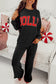 Fiery Red JOLLY Corded Long Sleeve Top and Pockets Pants Set