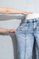 Beau Blue Frayed Studded Detail Wide Leg Pocketed Jeans