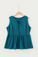 Coffee Plus Size Solid Color Bow Tie Peplum Tank Top