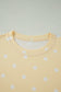 White Exposed Seam Detail Polka Dot Loose Tee Drawstring Shorts Set