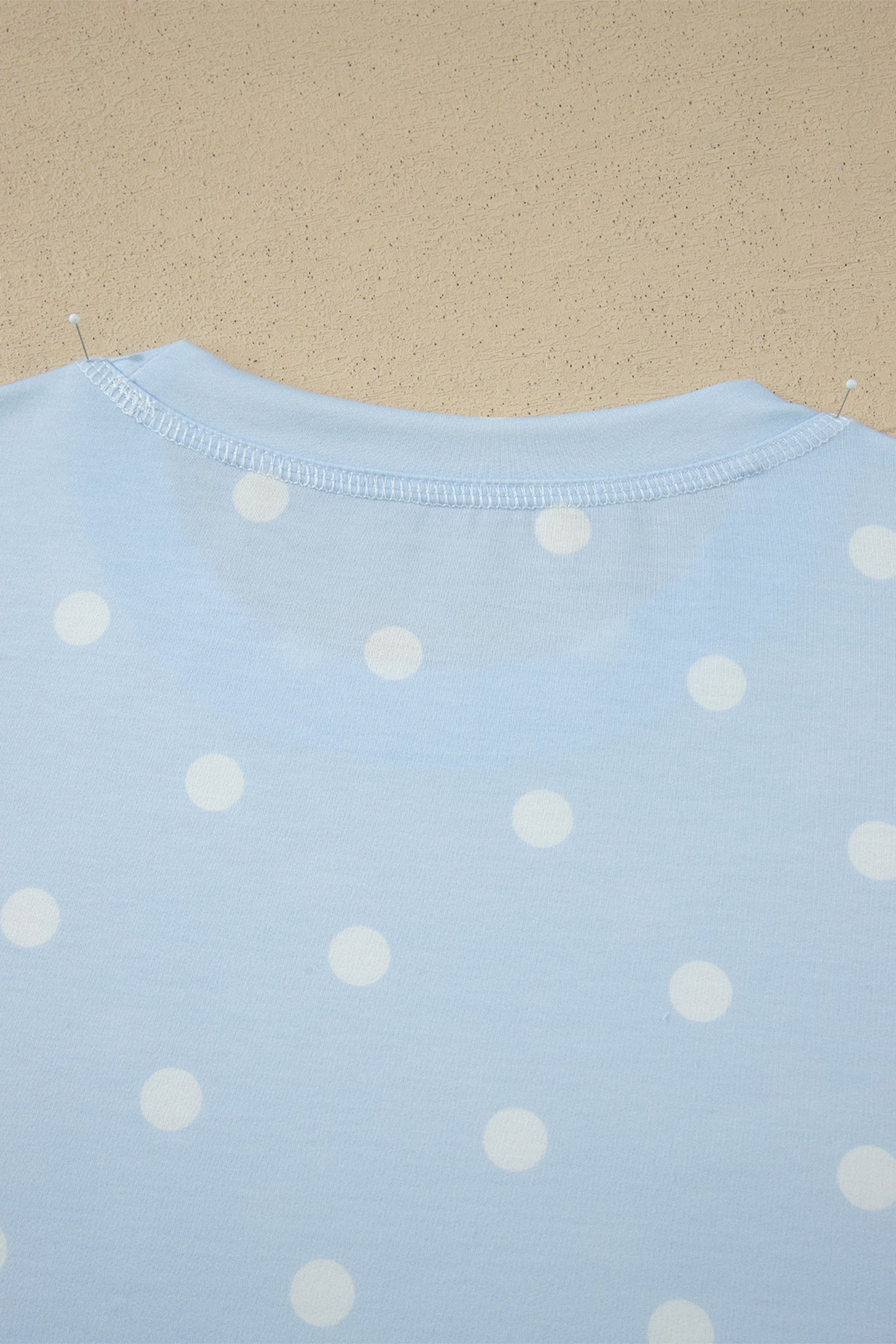 White Exposed Seam Detail Polka Dot Loose Tee Drawstring Shorts Set