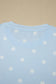 White Exposed Seam Detail Polka Dot Loose Tee Drawstring Shorts Set