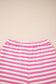 Stripe Contrast Trim Top & Loose Shorts Set