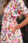 Red Floral Short Sleeve V Neck High Waist Maxi Dress