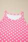 Blue Polka Dot Print Slim Tank Loose Pants 2pcs Outfit