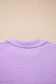 Purple Stripe Dolman Sleeve Polo Shirt and Drawstring Shorts Set