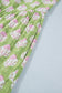 Green Floral Print Striped Detail Knot Straps Maxi Dress
