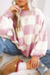 Dark Brown Checkered Bishop Sleeve Sweater