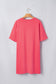 Coral Paradise Drop Shoulder Loose Casual T Shirt Mini Dress