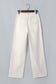 Yellow Solid Color Scalloped Patch Pocket Shift Jeans