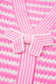Green Stripe Short Sleeve Knit V Neck Bow Knot Sweater