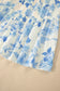 Sky Blue Ruffled Straps Smocked High Waist Floral Maxi Dress