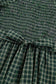 Green Plaid Square Neck Shirred High Waist Ruffle Hem Dress